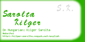 sarolta kilger business card